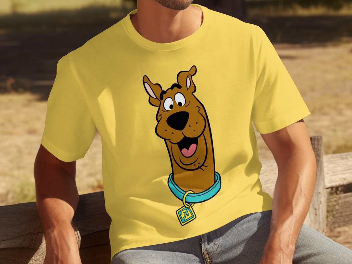 Scooby Doo Headshot Featuring His Tag Cartoon T-Shirts