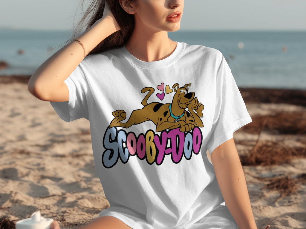 Scooby Doo with Hearts Reclining on Logo Design T-Shirts product image 14