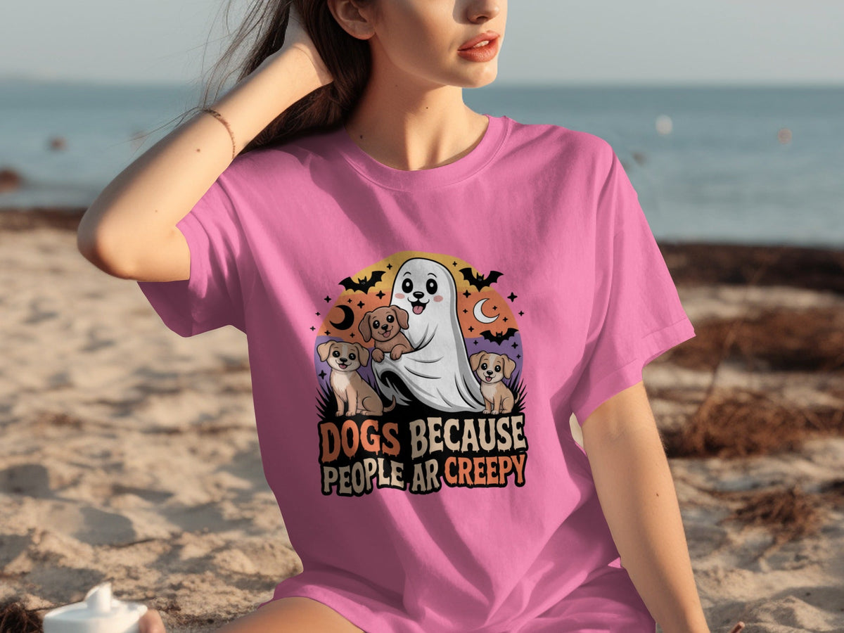Dogs Because People Are Creepy Halloween Ghostly T-Shirts