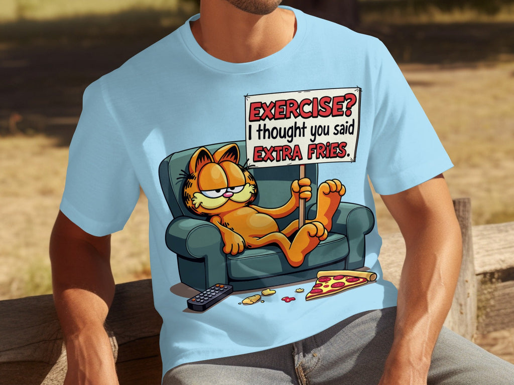 Garfield I Thought You Said Extra Fries Funny Cartoon T-Shirts