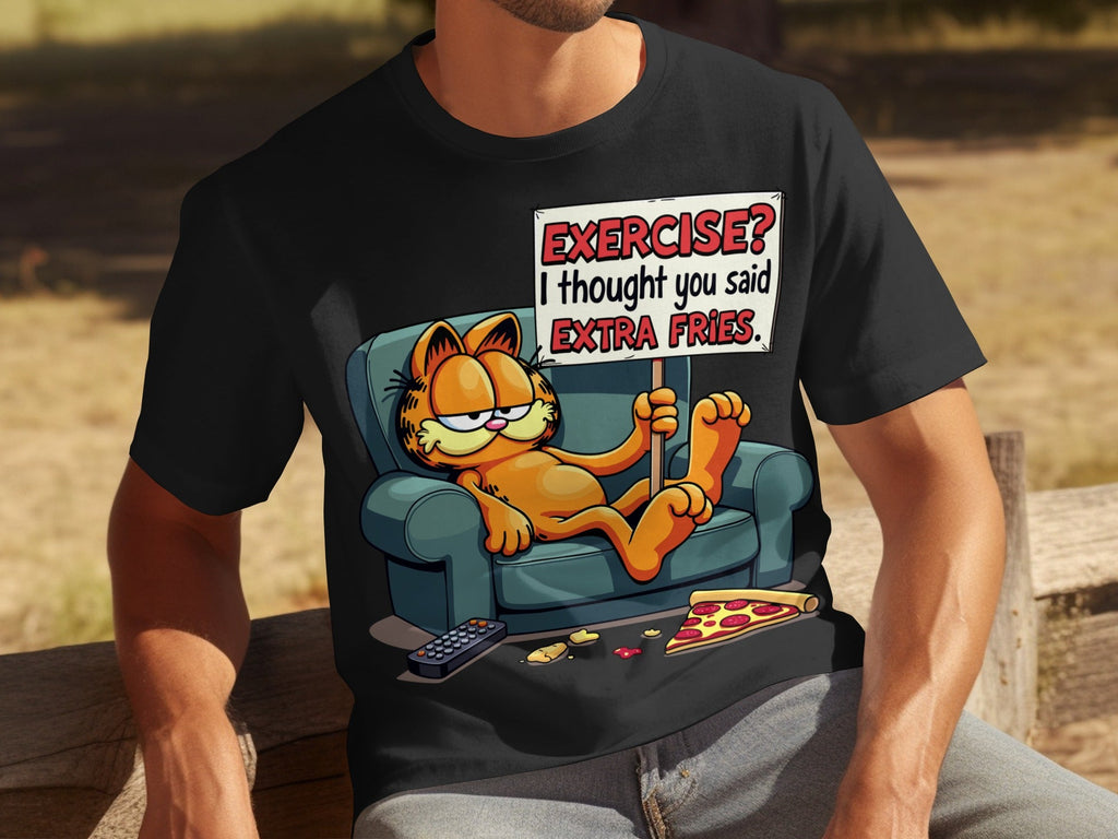 Garfield I Thought You Said Extra Fries Funny Cartoon T-Shirts