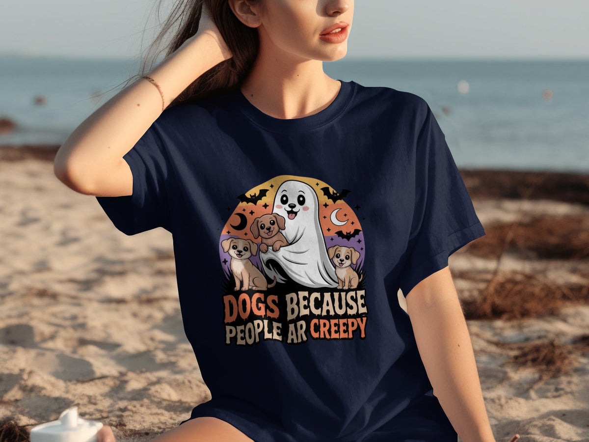 Dogs Because People Are Creepy Halloween Ghostly T-Shirts