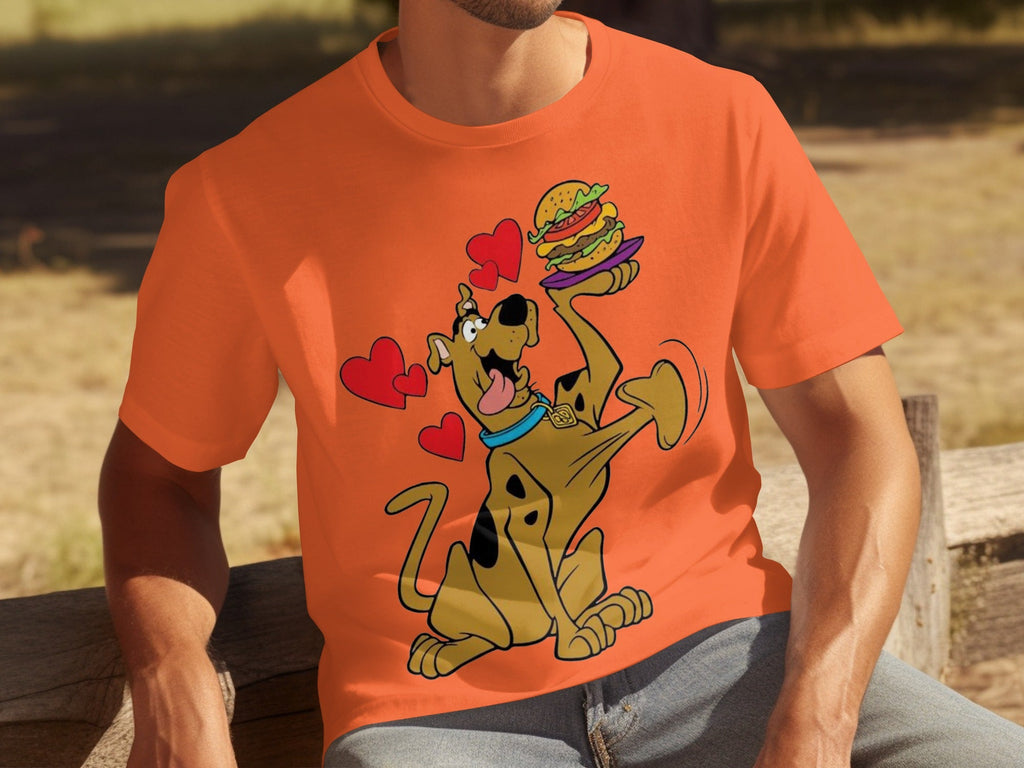 Scooby Doo Craves a Burger with Hearts Around Him T-Shirts