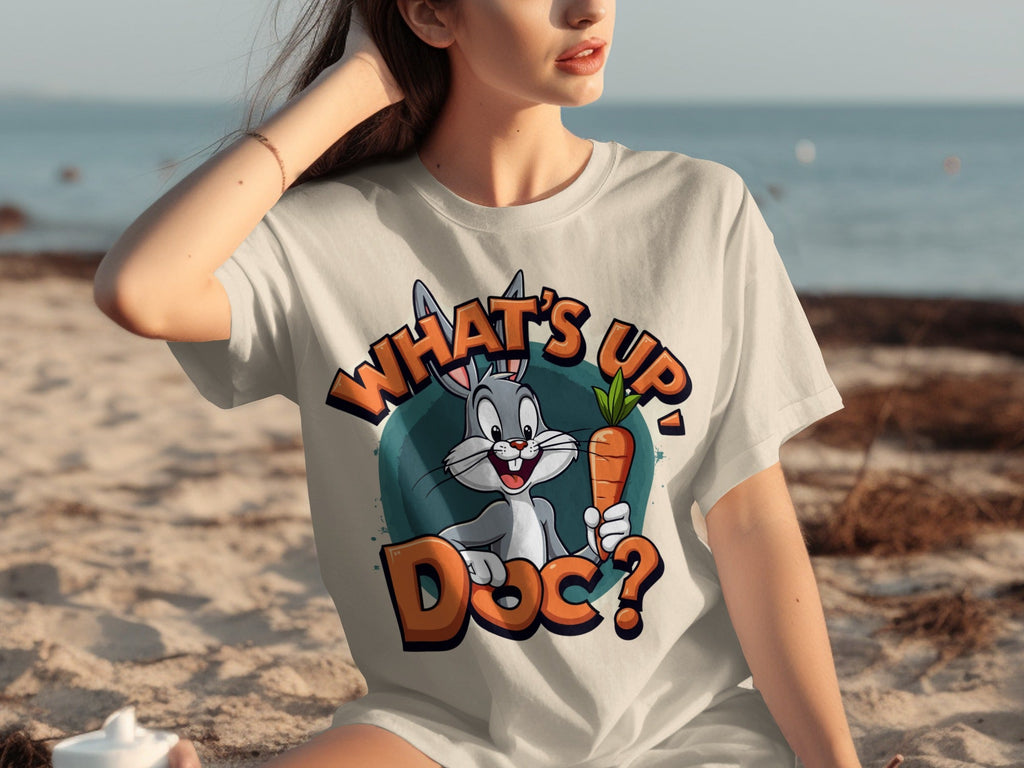 What's Up Doc Rabbit and Carrot Cartoon Graphic T-Shirts product image 7