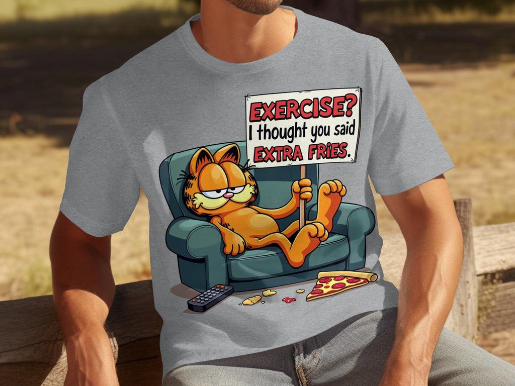 Garfield I Thought You Said Extra Fries Funny Cartoon T-Shirts