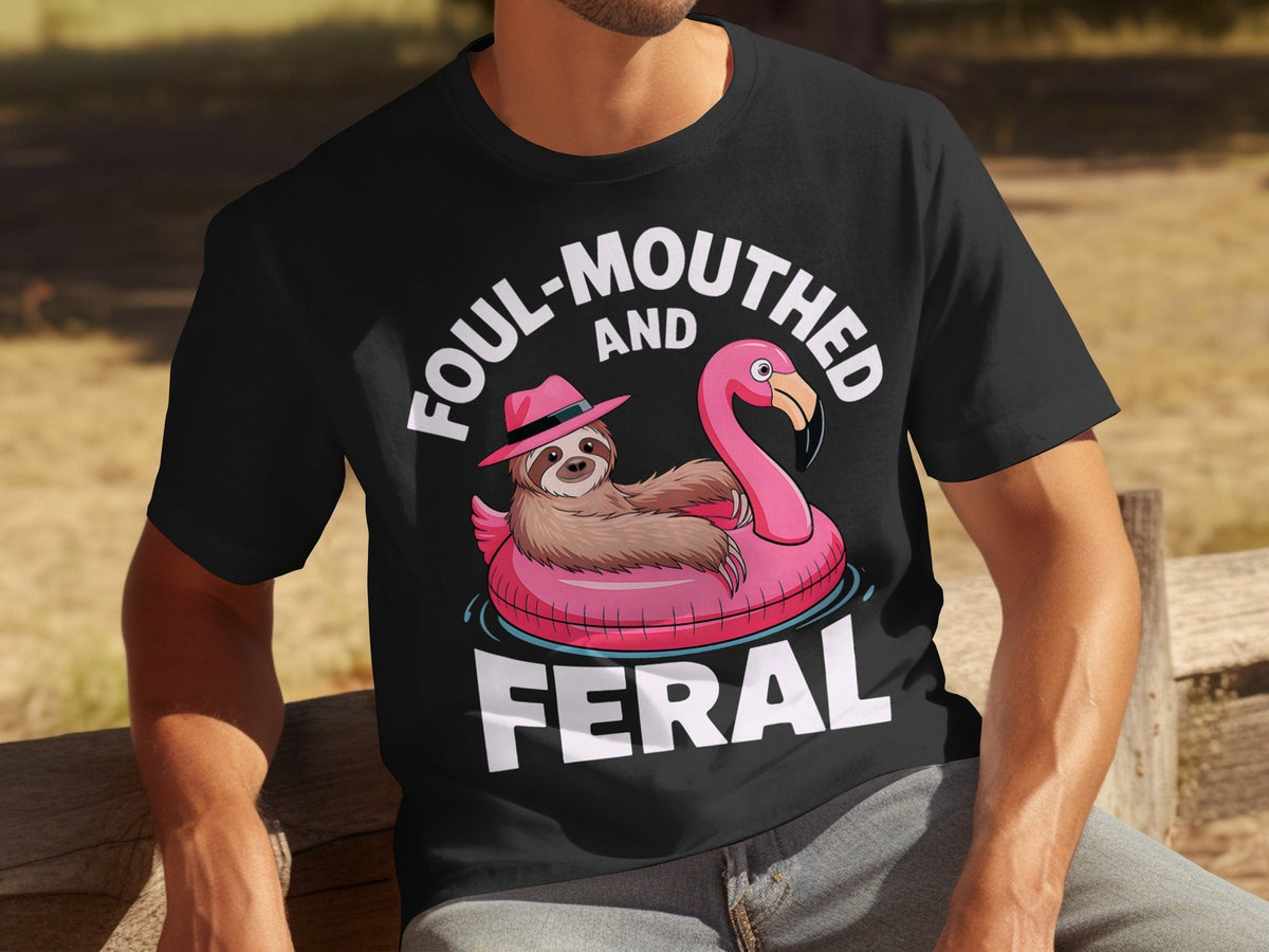 Foul-Mouthed AND Feral Sloth in Flamingo Float T-Shirts product image 16