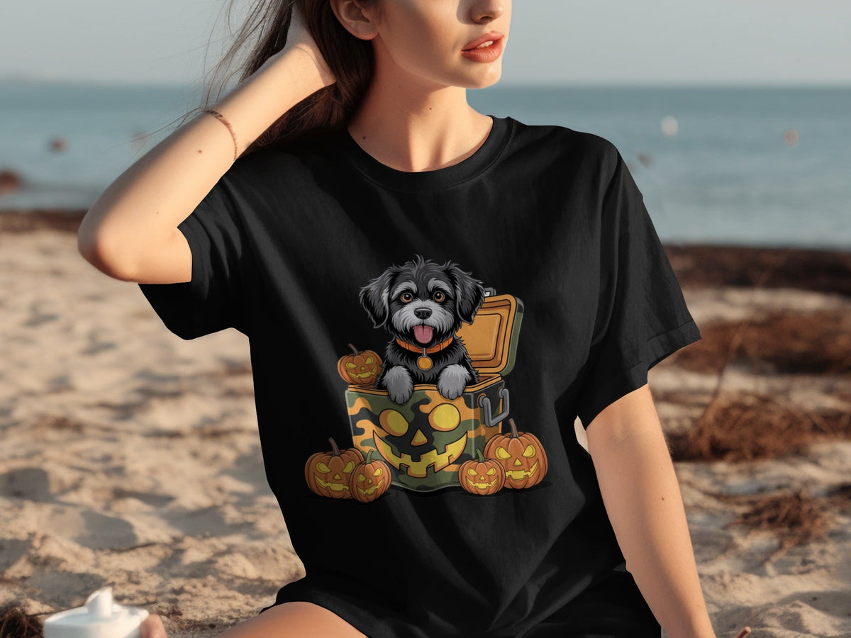 Cute Dog In a Pumpkin Container Halloween Season T-Shirts