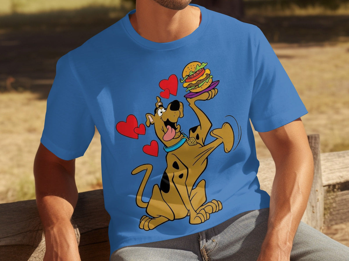 Scooby Doo Craves a Burger with Hearts Around Him T-Shirts