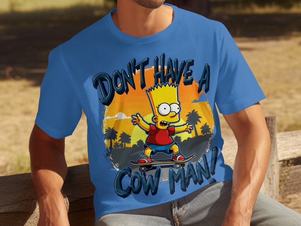 Bart Simpson Don't Have A Cow Man Skateboarding T-Shirts product image 17