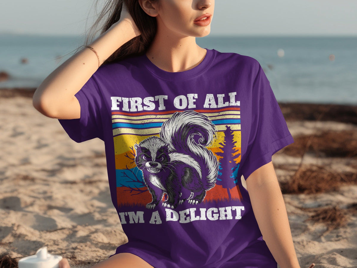 First of All Im A Delight Angry Skunk Vintage Style T-Shirts product image 25