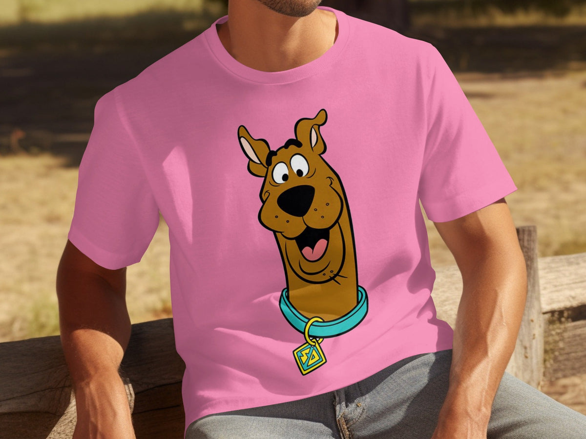 Scooby Doo Headshot Featuring His Tag Cartoon T-Shirts
