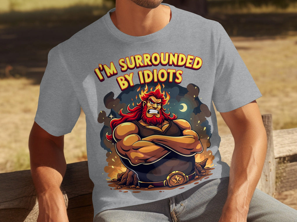 Surrounded By Idiots Cartoon Angry Zeus Design T-Shirts product image 30
