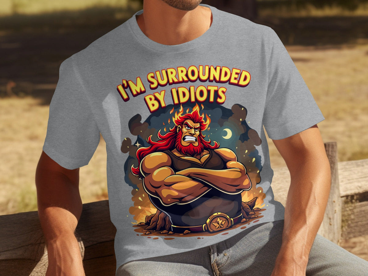 Surrounded By Idiots Cartoon Angry Zeus Design T-Shirts product image 30