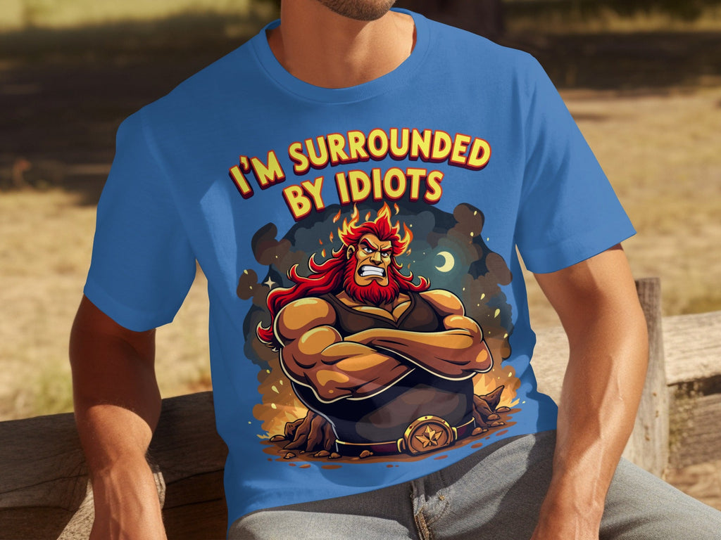 Surrounded By Idiots Cartoon Angry Zeus Design T-Shirts product image 17