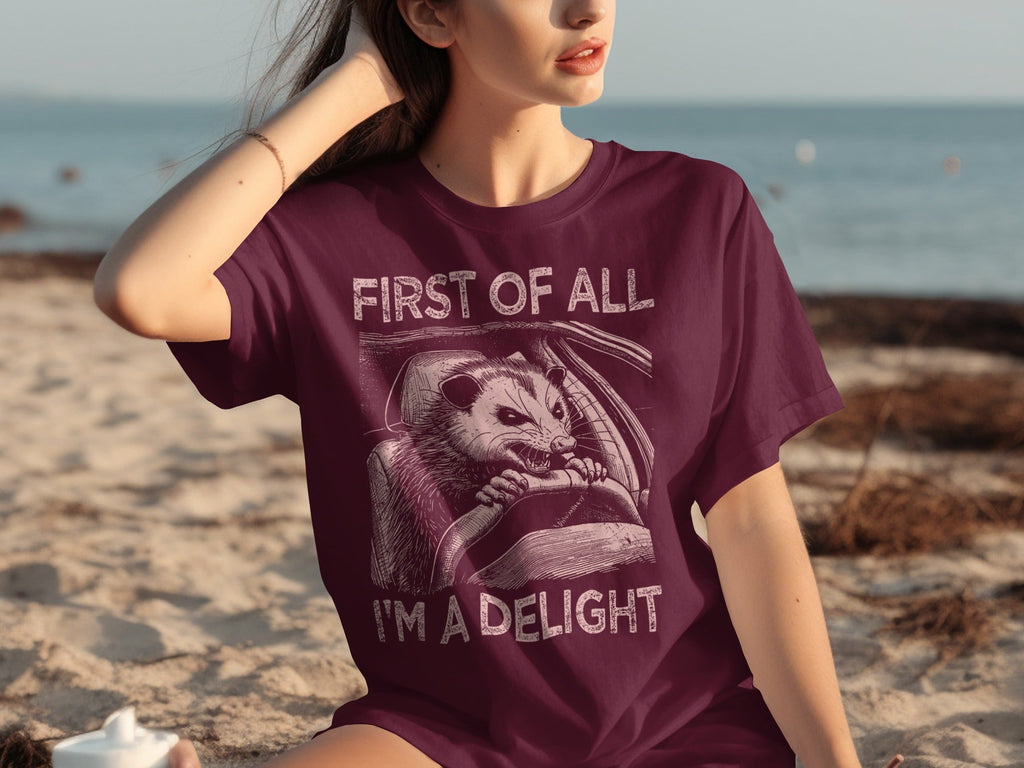 Funny Driving Raccoon First Of All I Am A Delight T-Shirts product image 26