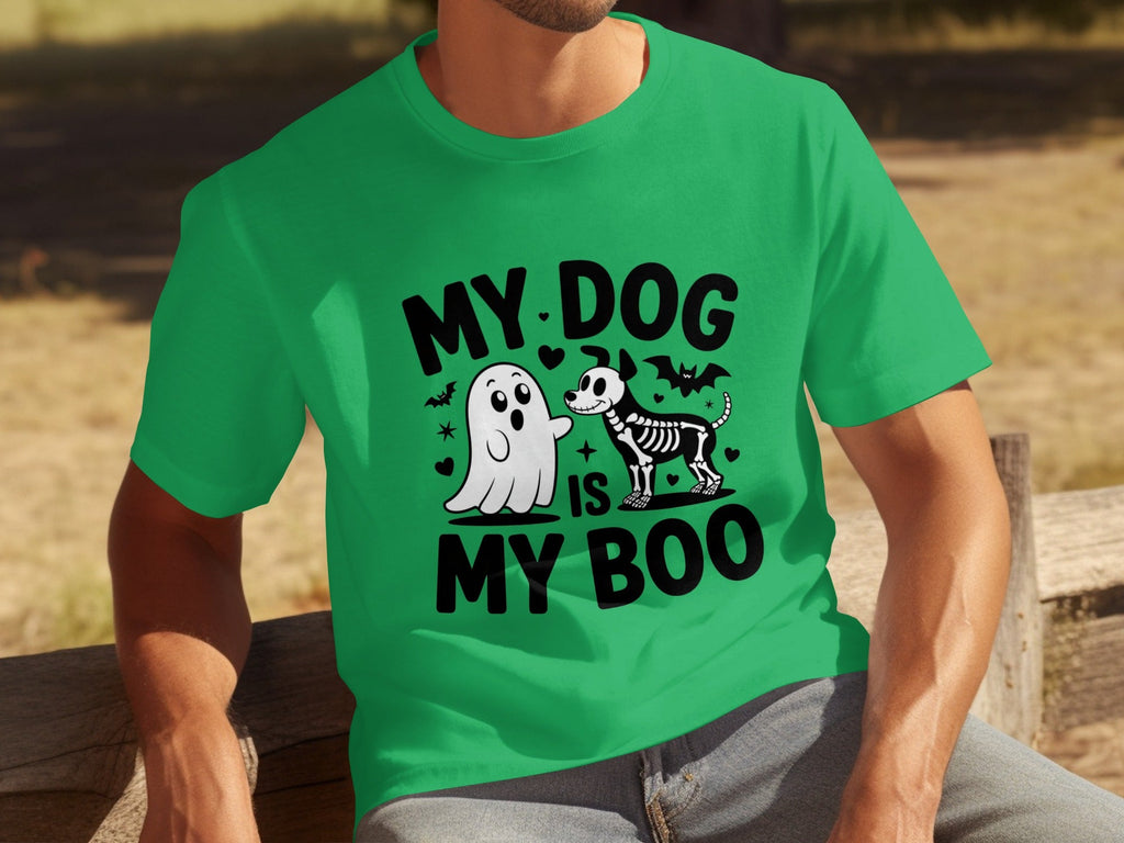 My Dog IS My Boo Halloween Ghost Dog Skeleton Art T-Shirts