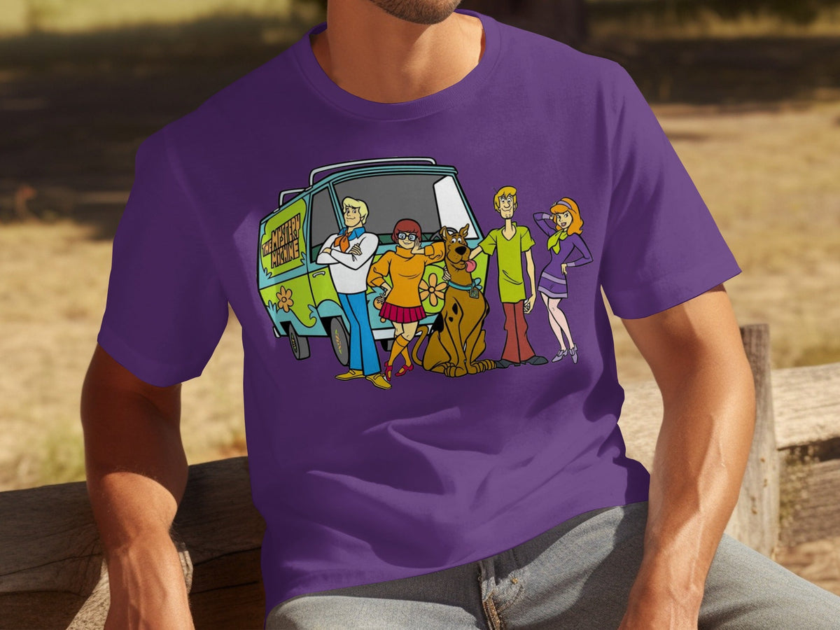 Scooby Doo Team Together In Front of Mystery Machine T-Shirts
