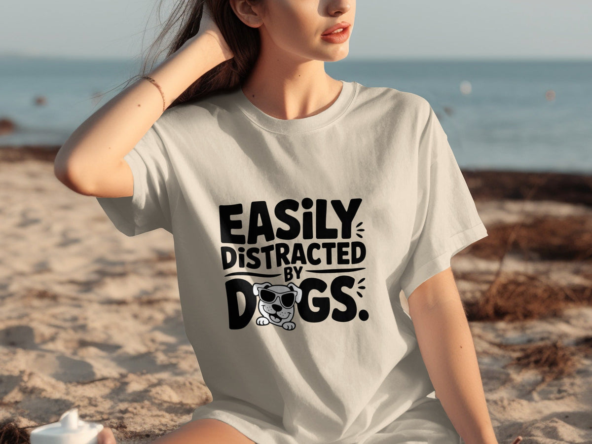 Easily Distracted By Dogs Cute Puppy Illustration T-Shirts product image 7