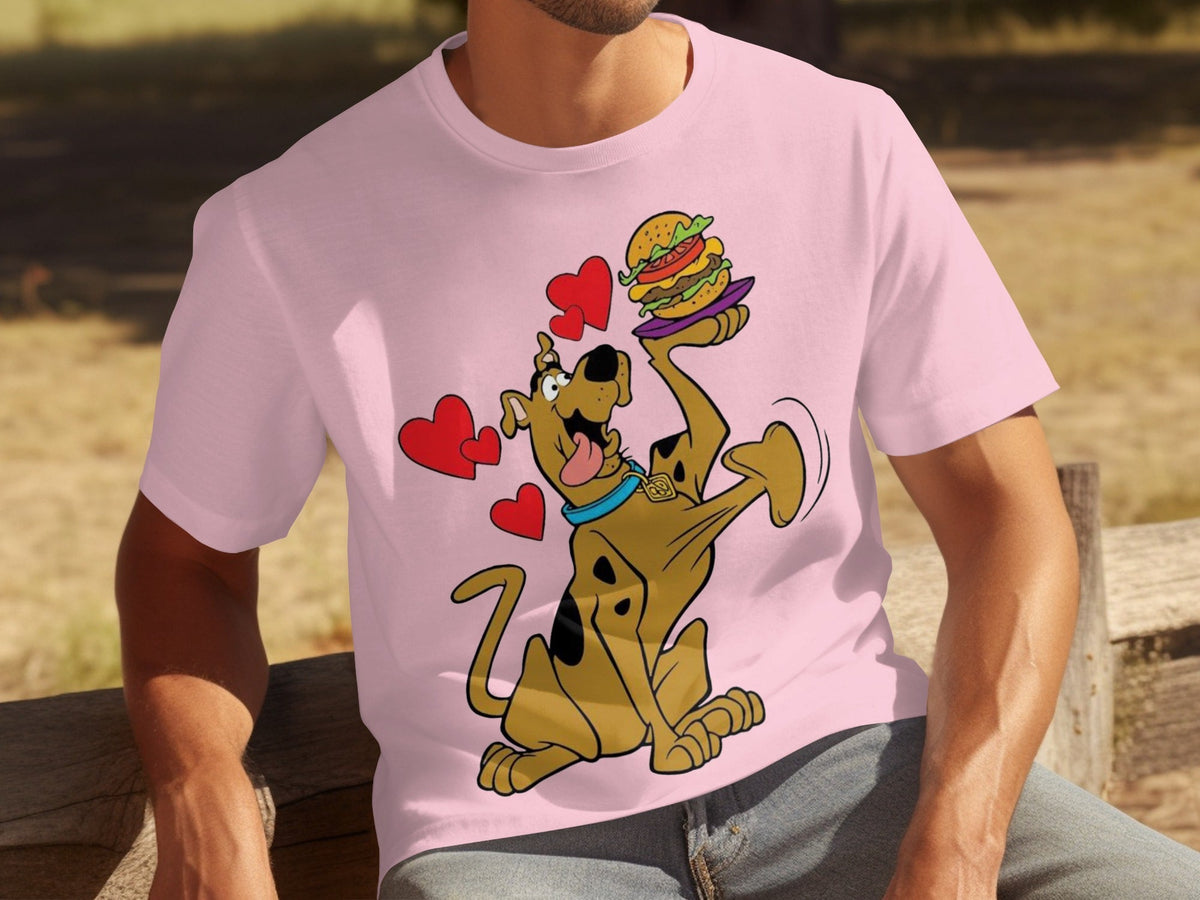 Scooby Doo Craves a Burger with Hearts Around Him T-Shirts