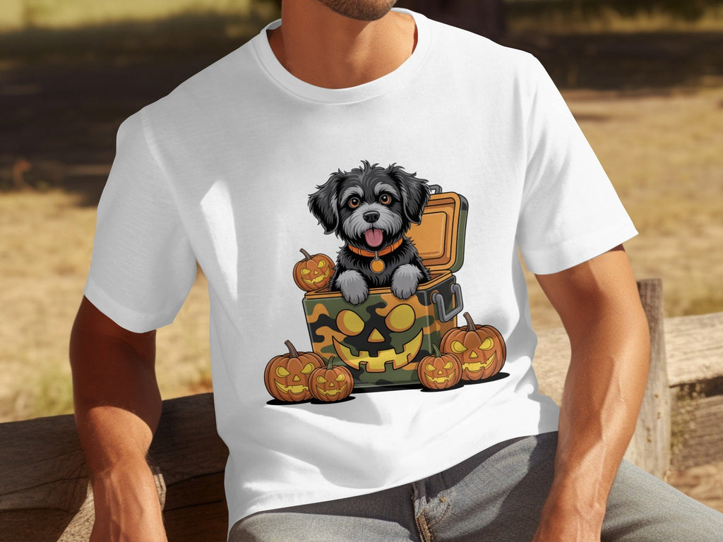 Cute Dog In a Pumpkin Container Halloween Season T-Shirts