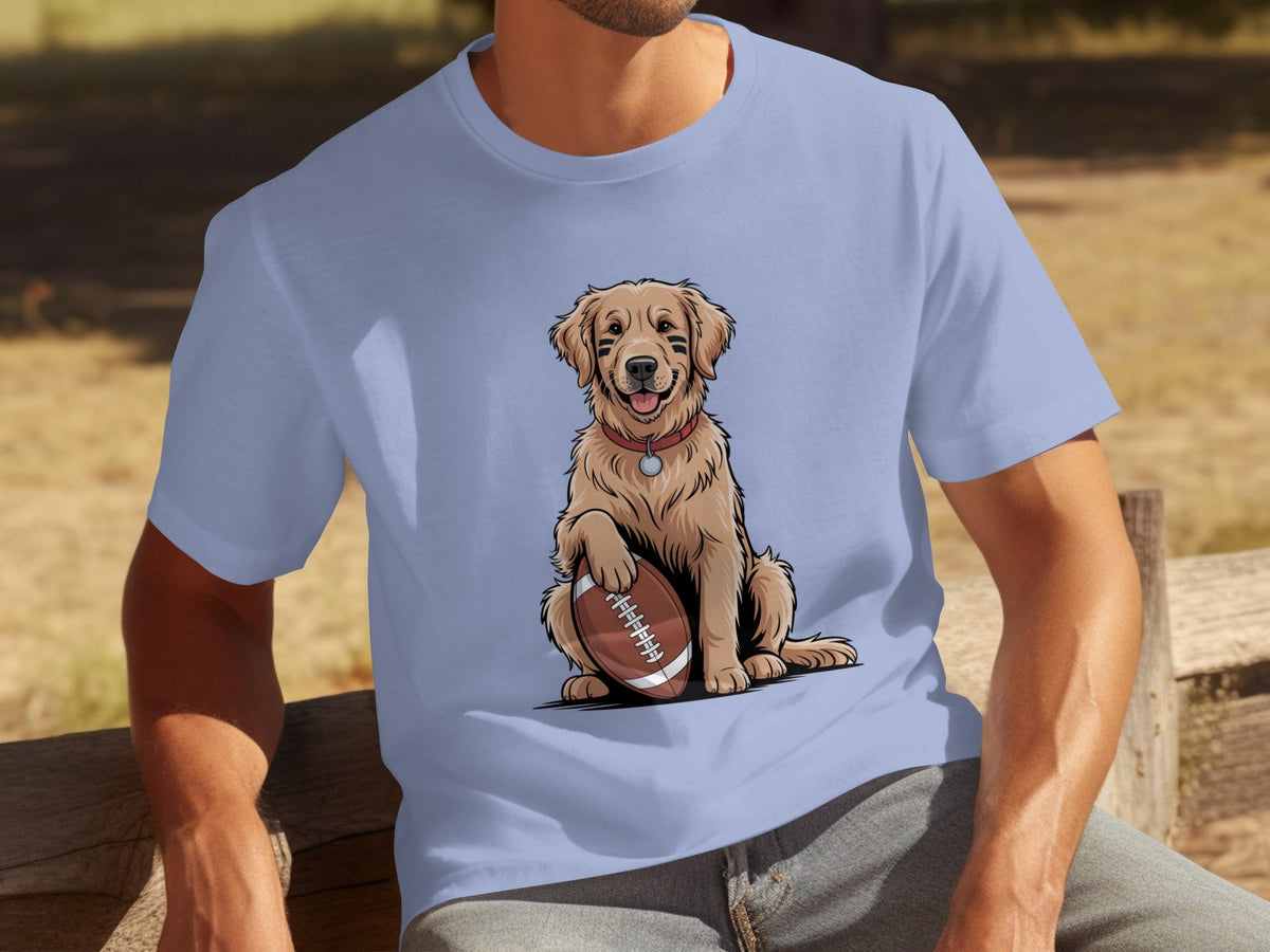 Golden Retriever Ready for Football Season T-Shirts