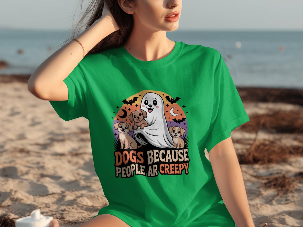 Dogs Because People Are Creepy Halloween Ghostly T-Shirts