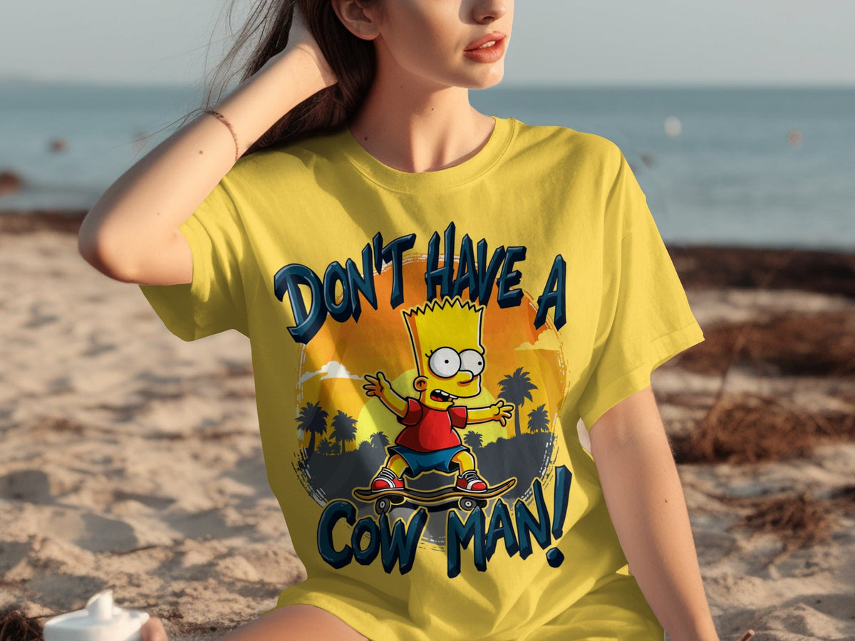Bart Simpson Don't Have A Cow Man Skateboarding T-Shirts product image 6
