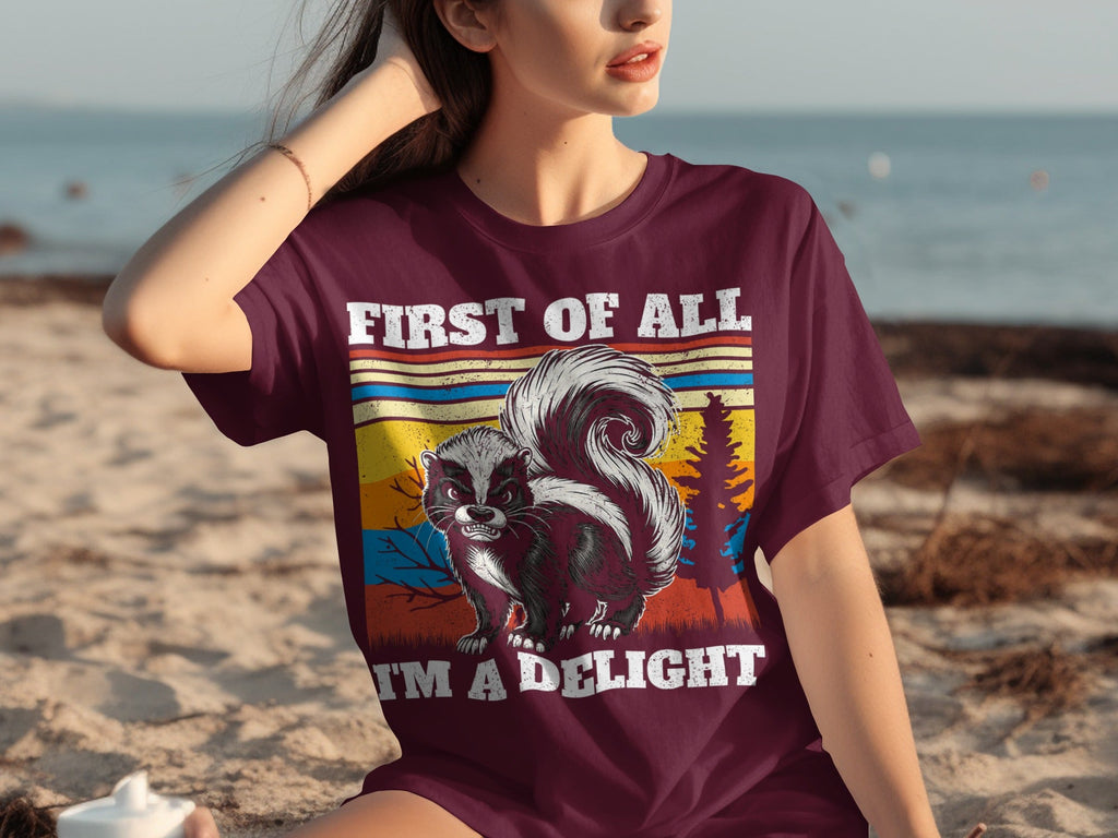 First of All Im A Delight Angry Skunk Vintage Style T-Shirts product image 26