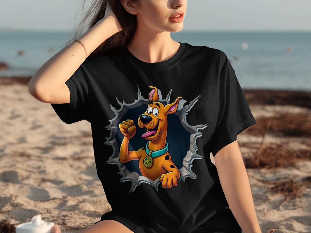 Scooby-Doo Cartoon Funny Dog Character Ripping T-Shirts