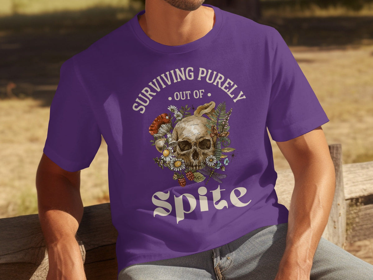 Surviving Purely Out of Spite Floral Skull T-Shirts product image 10