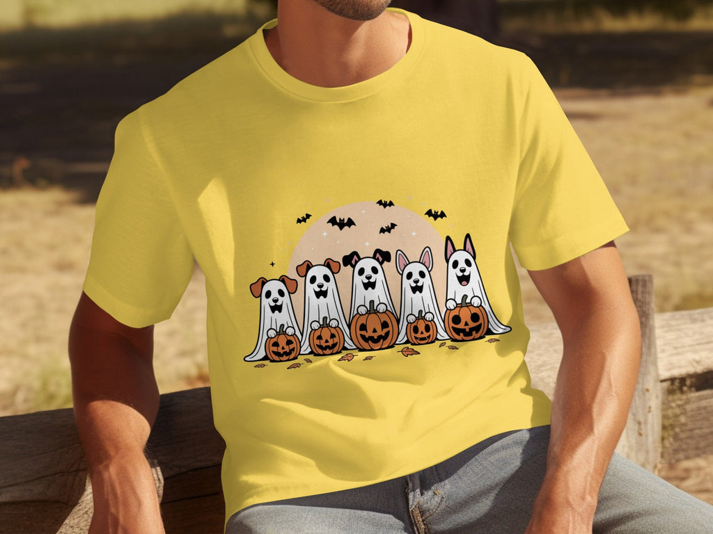 Spooky Dog Ghosts With Pumpkins Halloween Cute Season T-Shirts