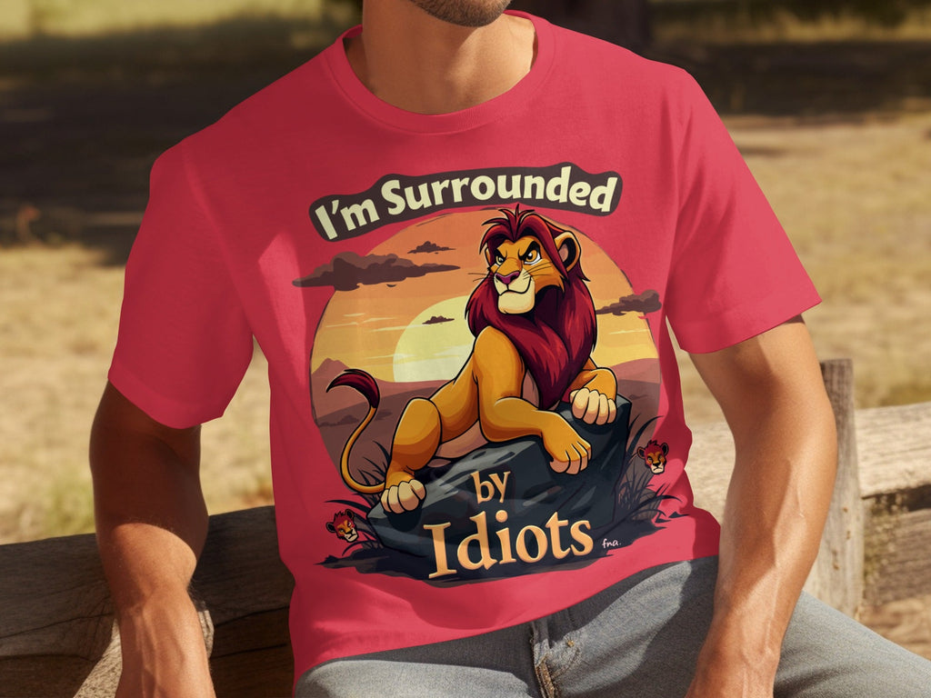 Im Surrounded By Idiots Angry Lion Sunset Artwork T-Shirts product image 16