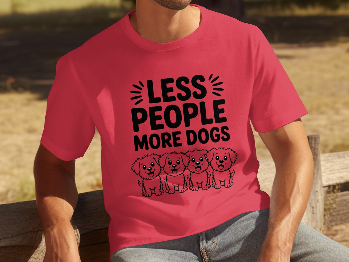 Less People More Dogs with Cute Dog Pets Art T-Shirts