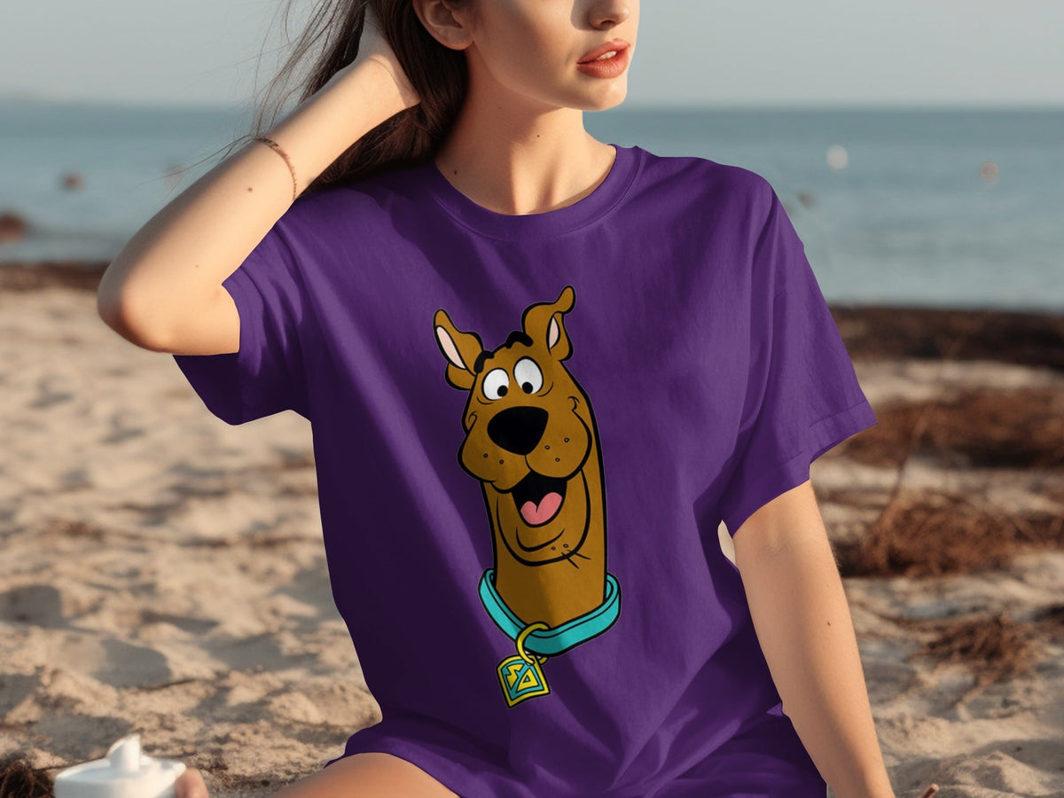 Scooby Doo Headshot Featuring His Tag Cartoon T-Shirts