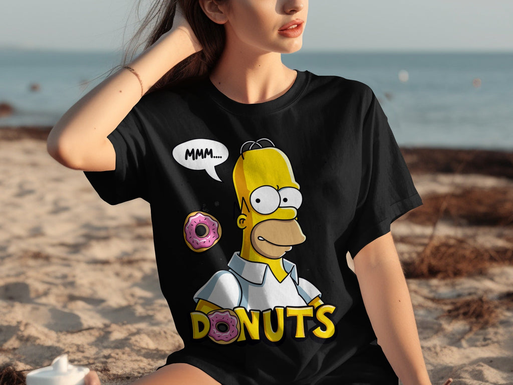 Homer Simpson MMM Donuts Design for Cartoon Lovers T-Shirts