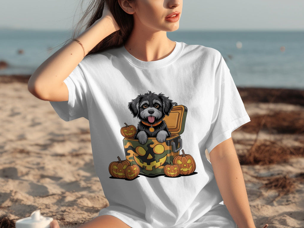 Cute Dog In a Pumpkin Container Halloween Season T-Shirts