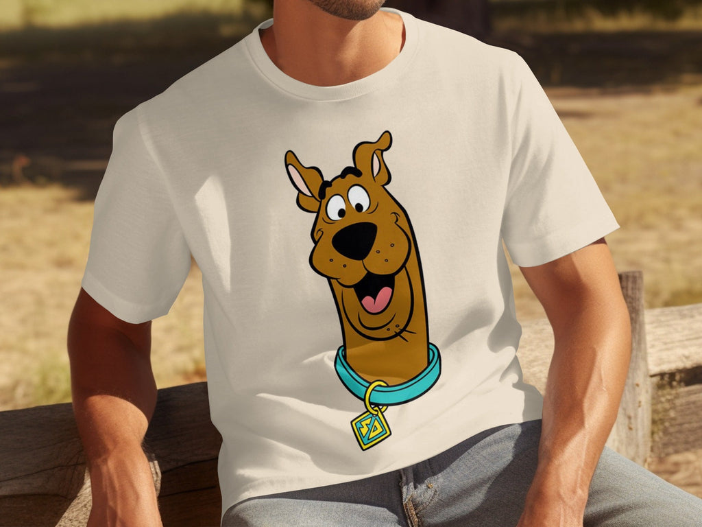 Scooby Doo Headshot Featuring His Tag Cartoon T-Shirts