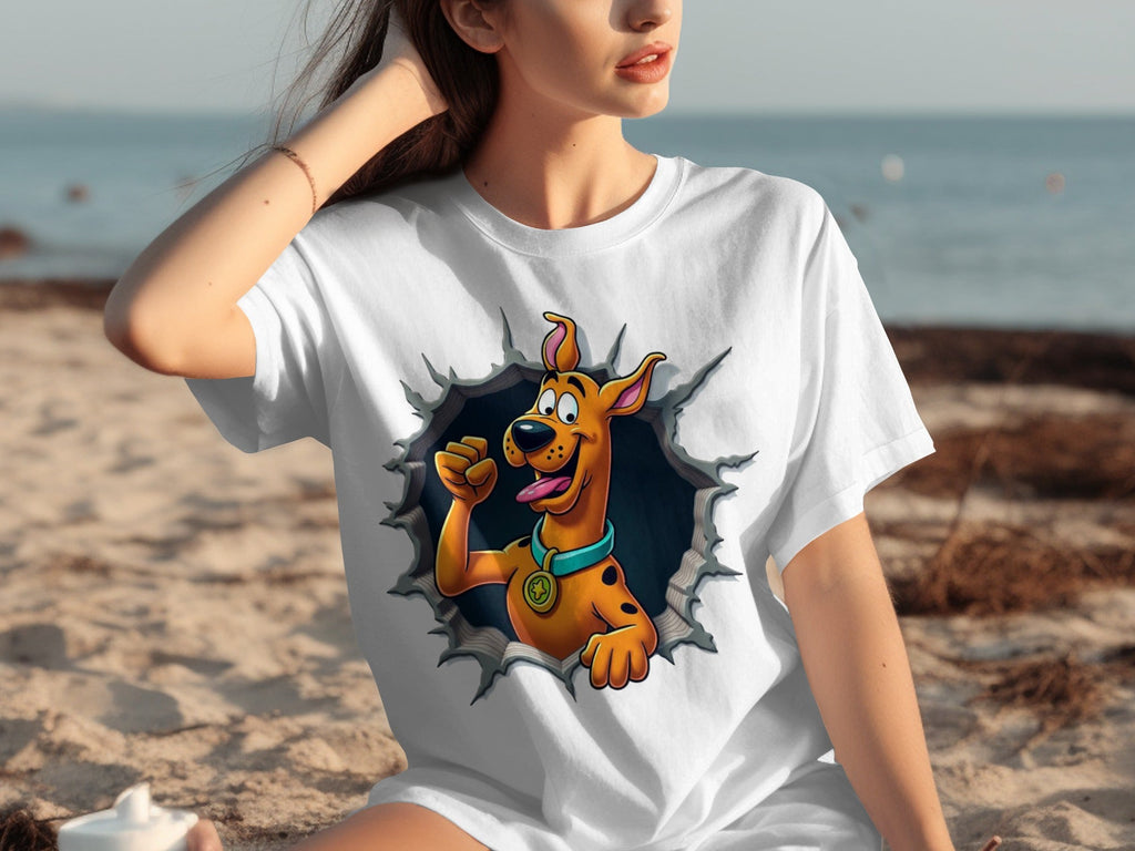 Scooby-Doo Cartoon Funny Dog Character Ripping T-Shirts