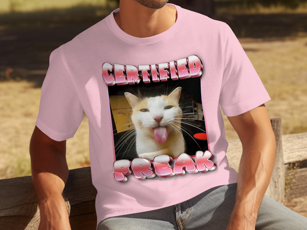 Certified Freak Hilarious Cat With Tongue Out T-Shirts