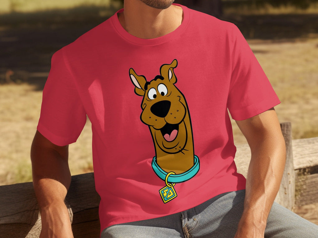 Scooby Doo Headshot Featuring His Tag Cartoon T-Shirts