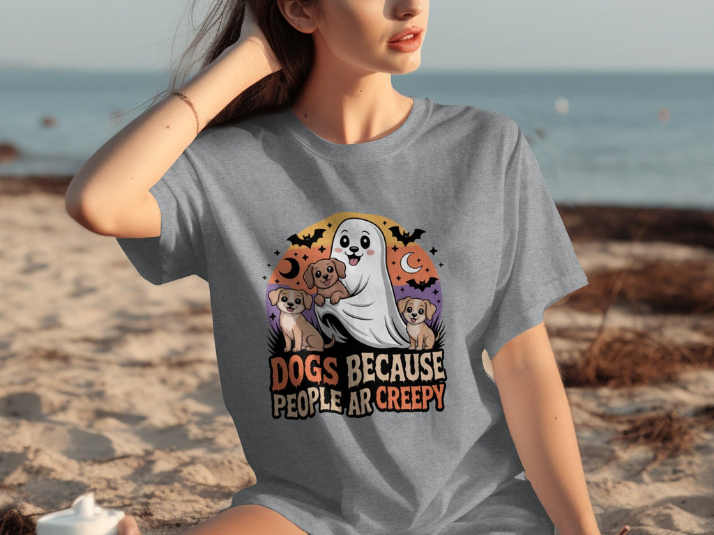 Dogs Because People Are Creepy Halloween Ghostly T-Shirts