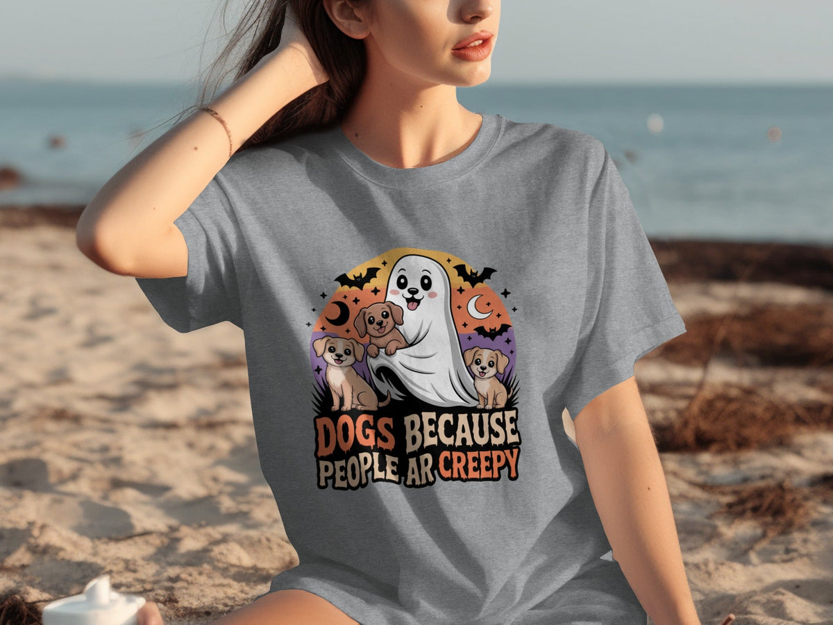 Dogs Because People Are Creepy Halloween Ghostly T-Shirts