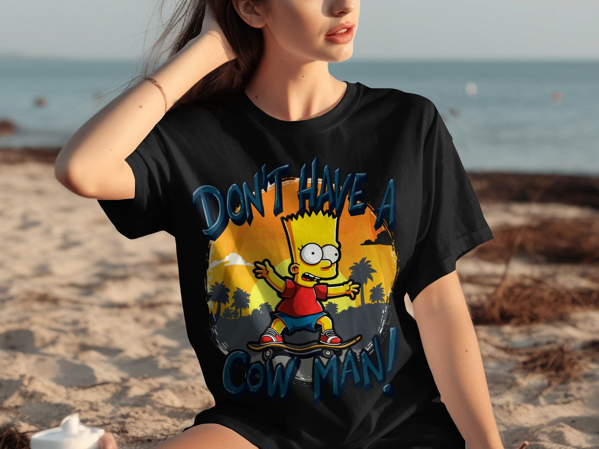 Bart Simpson Don't Have A Cow Man Skateboarding T-Shirts product image 15