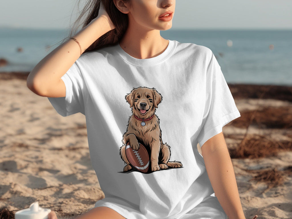 Golden Retriever Ready for Football Season T-Shirts