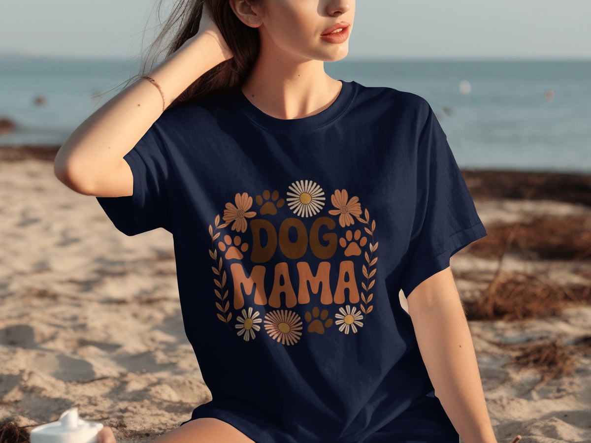 Dog Mama Floral Design Great Gift Idea for Her T-Shirts