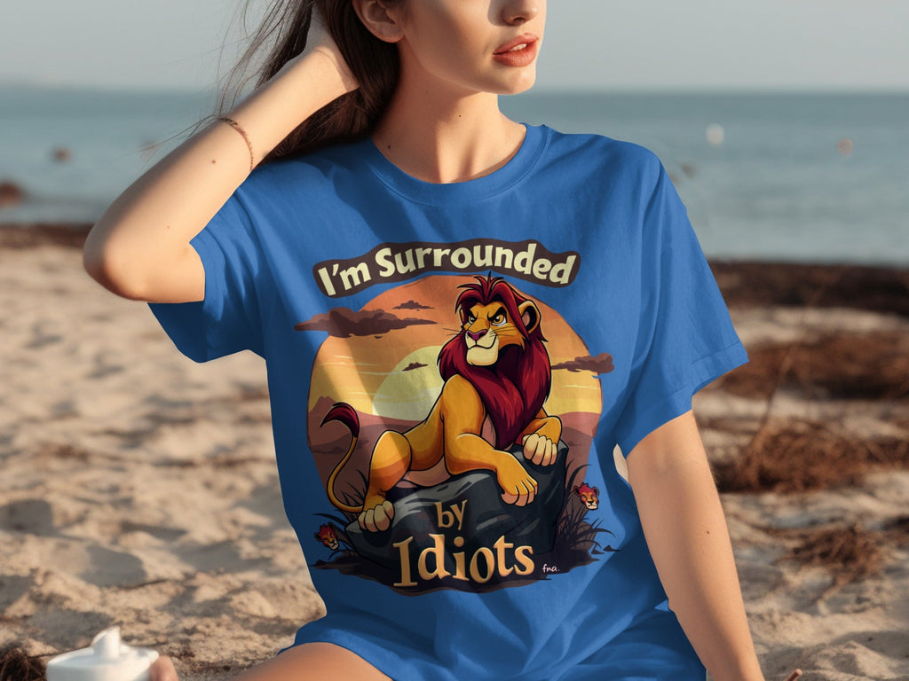 Im Surrounded By Idiots Angry Lion Sunset Artwork T-Shirts product image 2