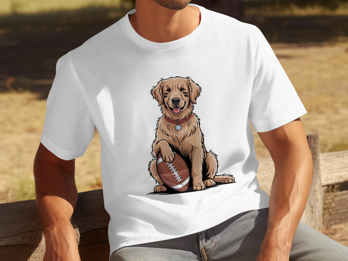 Golden Retriever Ready for Football Season T-Shirts