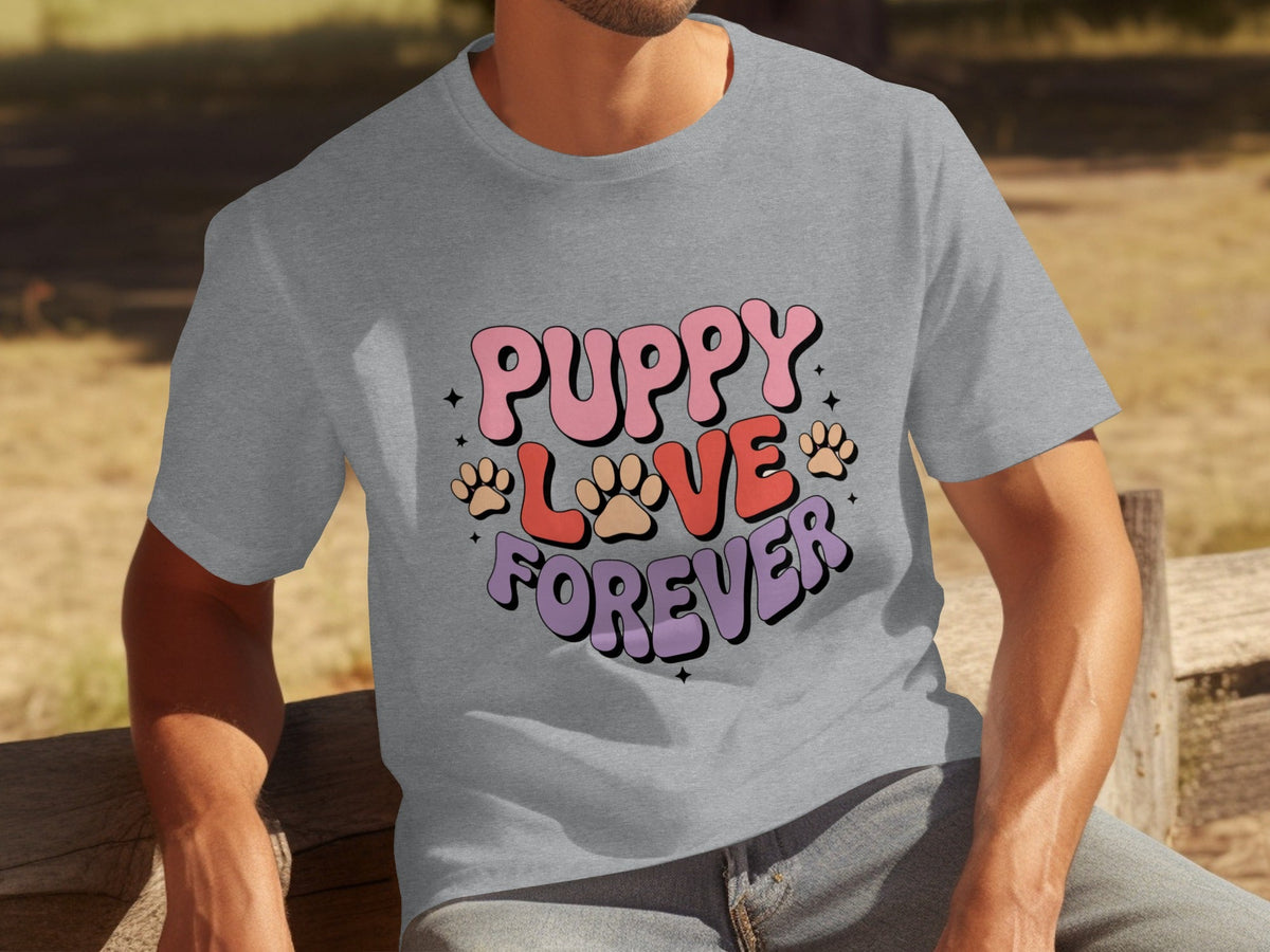 Puppy Love Forever Retro Style Graphic Design T-Shirts