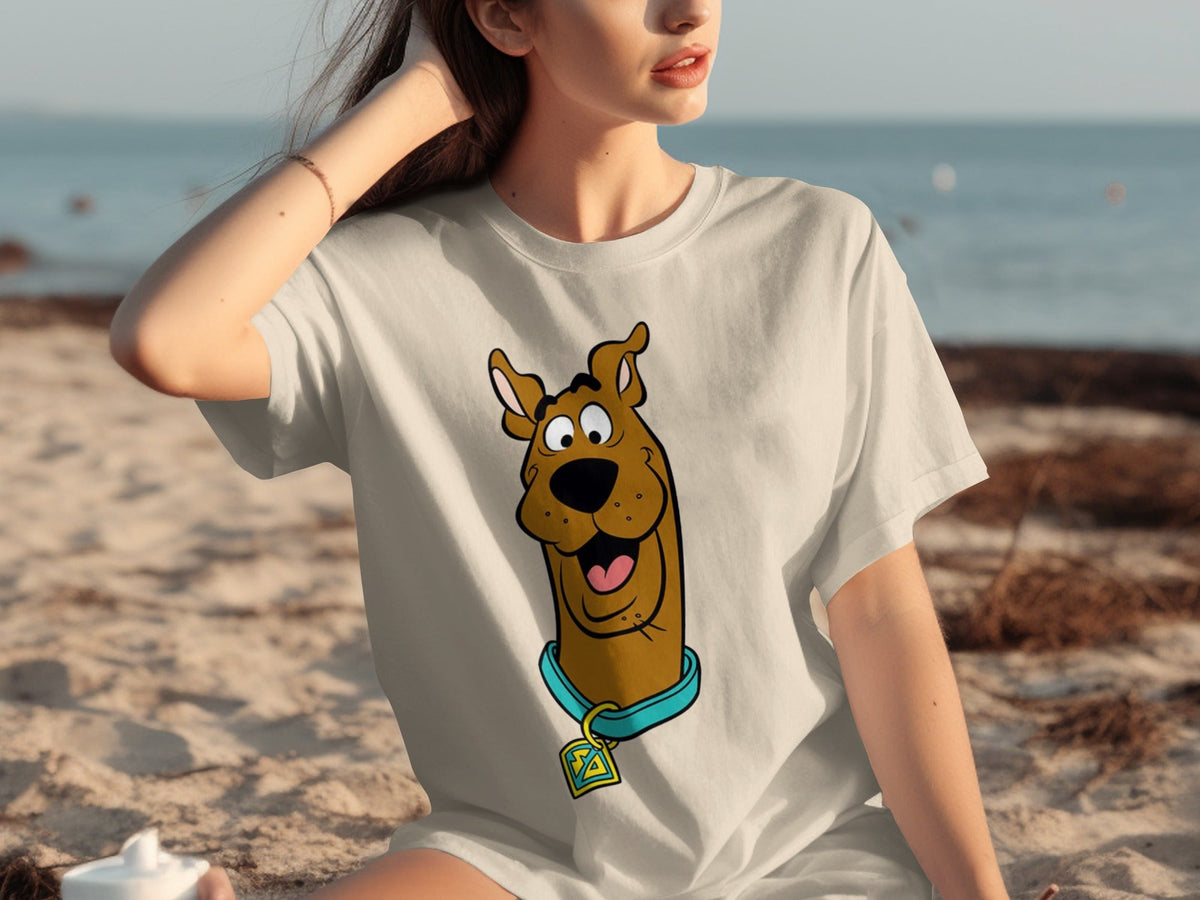 Scooby Doo Headshot Featuring His Tag Cartoon T-Shirts