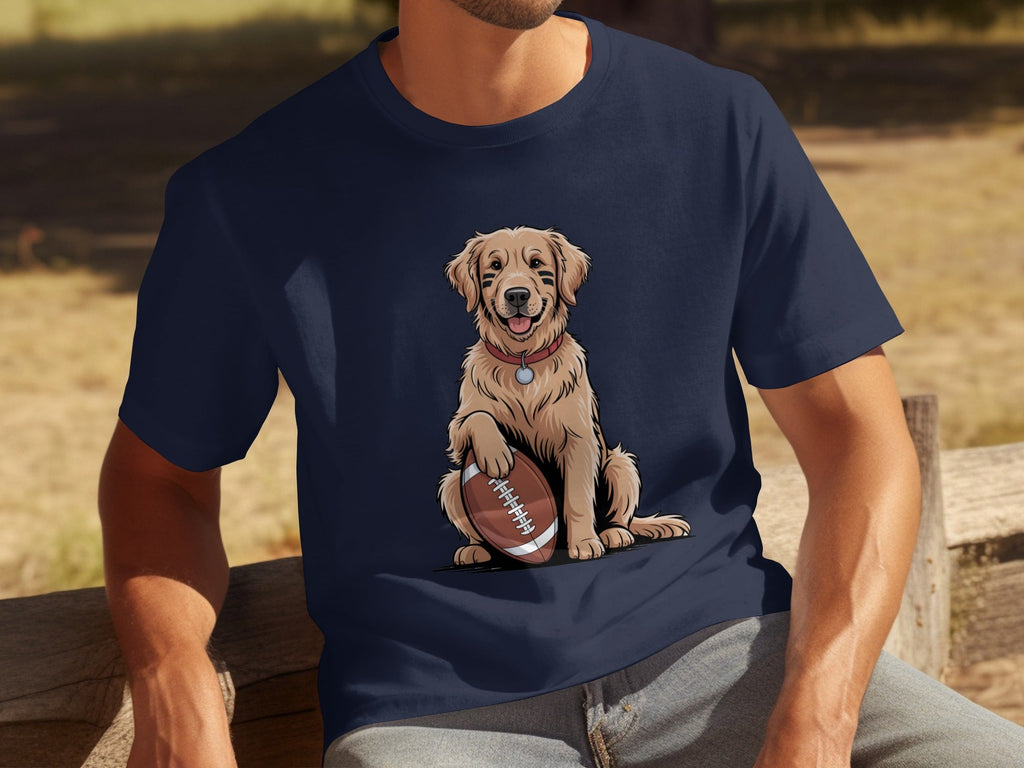 Golden Retriever Ready for Football Season T-Shirts